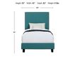 Elements International Group Erica Teal Upholstered Twin Bed small image number 6