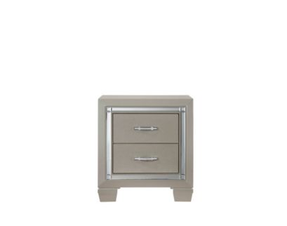 Elements International Group Platinum Champagne Nightstand