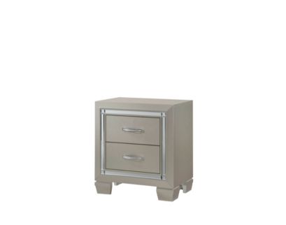 Elements International Group Platinum Champagne Nightstand