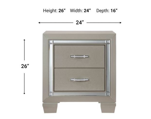 Elements International Group Platinum Champagne Nightstand large image number 4