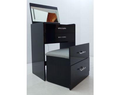 Elements International Group Irvine Black Mini Vanity with Stool