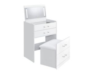 Elements International Group Irvine White Mini Vanity with Stool