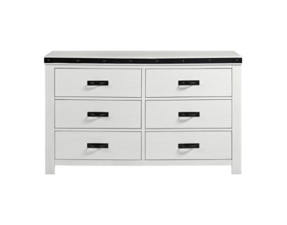 Elements International Group Wade White 6-Drawer Dresser