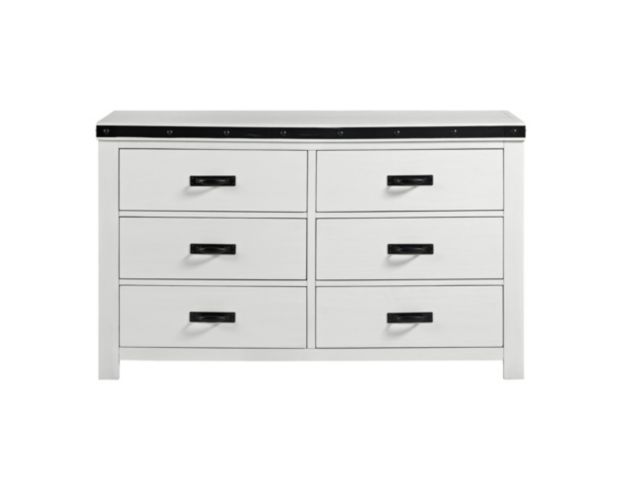 Elements International Group Wade White 6-Drawer Dresser large image number 1