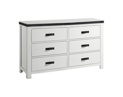 Elements International Group Wade White 6-Drawer Dresser