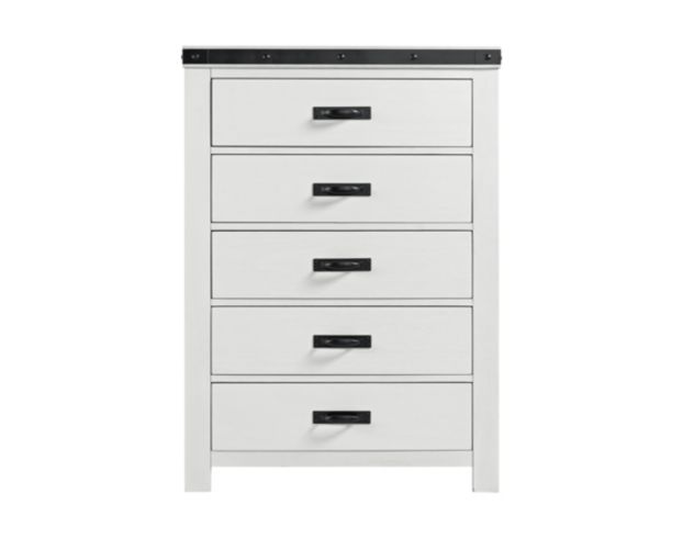 Elements International Group Wade White 5-Drawer Chest large image number 1