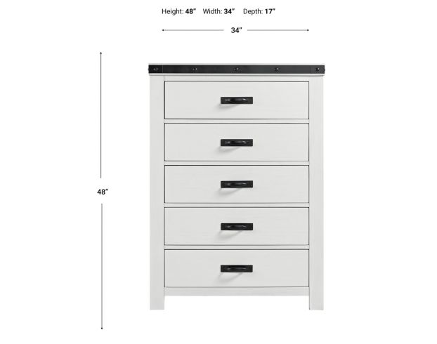 Elements International Group Wade White 5-Drawer Chest large image number 5