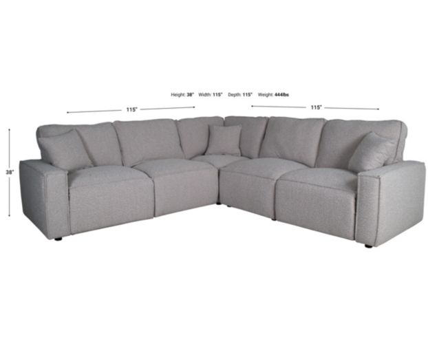 Elements Int'l Group Normandy 5-Piece Power Reclining Sectional large image number 6