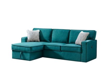 Elements Int'l Group Caracas Teal 2-Piece Pop-Out Sleeper Sofa