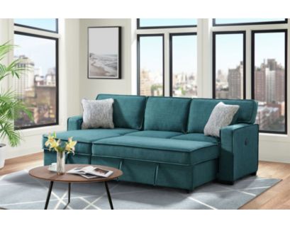 Elements Int'l Group Caracas Teal 2-Piece Pop-Out Sleeper Sofa