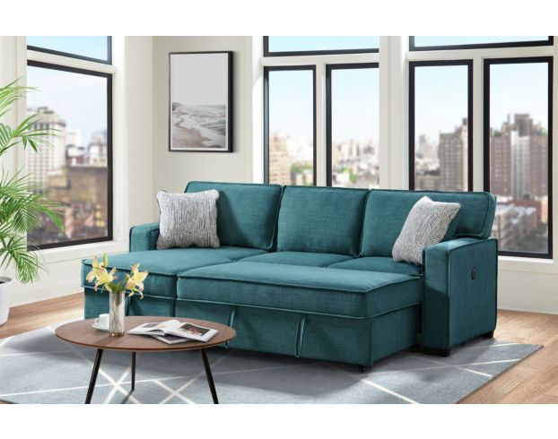 Elements Int'l Group Caracas Teal 2-Piece Pop-Out Sleeper Sofa large image number 2