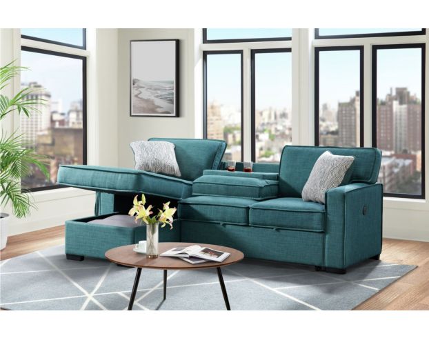 Elements Int'l Group Caracas Teal 2-Piece Pop-Out Sleeper Sofa large image number 3