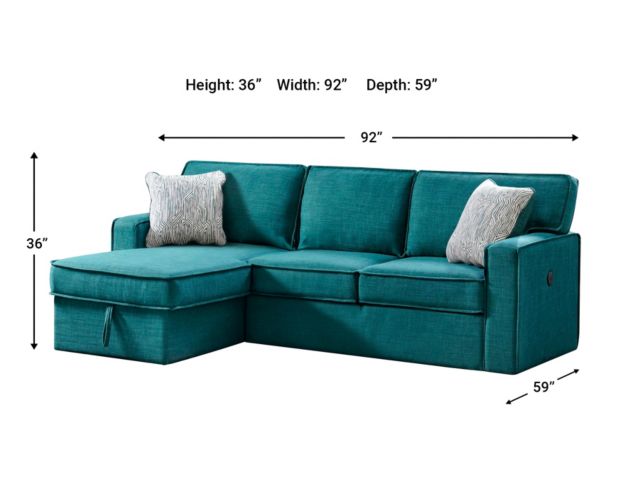 Elements Int'l Group Caracas Teal 2-Piece Pop-Out Sleeper Sofa large image number 5