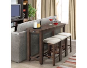 Elements International Group Jax Console Table with 3 Stools