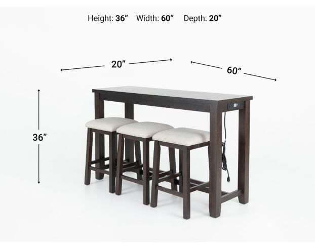 Elements International Group Jax Console Table with 3 Stools large image number 7