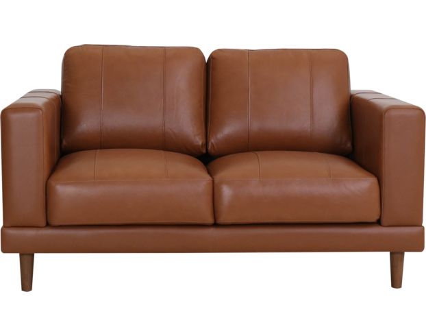 Elements Int'l Group Hampton Tan Leather Loveseat large image number 1