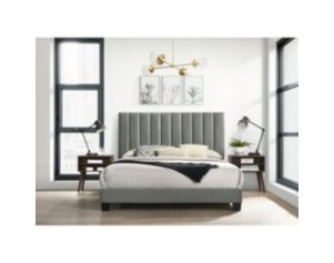 Elements Int'l Group Coyote Gray Queen Bed with 2 End Tables