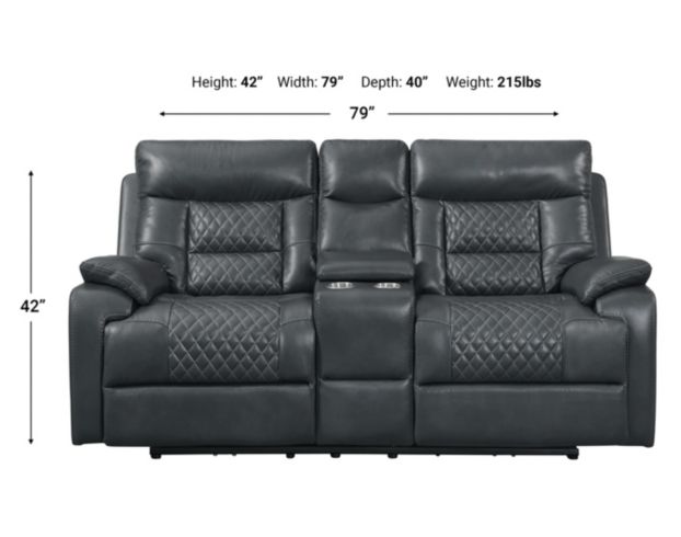 Elements Int'l Group Trinidad Power Loveseat w/Console large image number 4