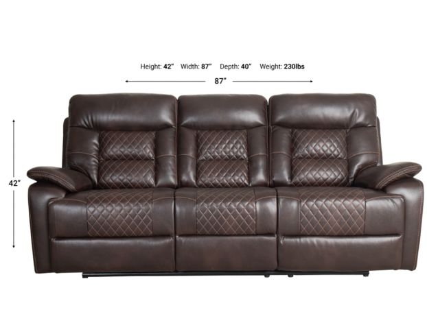 Elements Int'l Group Trinidad Power Reclining Sofa large image number 8