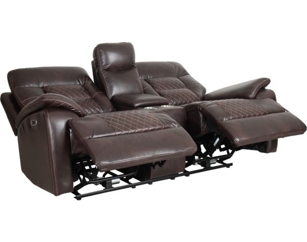 Elements Int'l Group Trinidad Power Reclining Loveseat with Console large image number 3