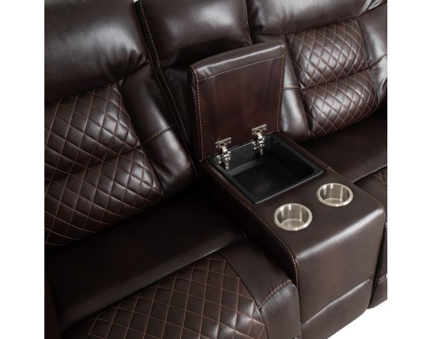 Elements Int'l Group Trinidad Power Reclining Loveseat with Console large image number 7