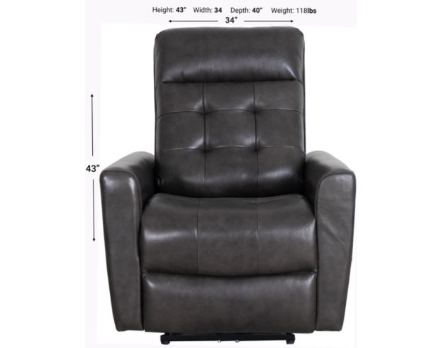 Elements Int'l Group All Star Gray Leather Power Recliner large image number 7