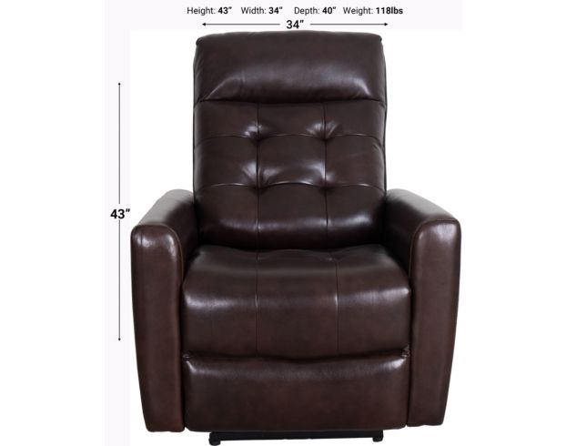 Elements Int'l Group All Star Brown Leather Power Recliner large image number 7