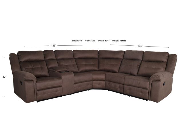 Elements Int'l Group Keystone 3-Piece Reclining Sectional large image number 7