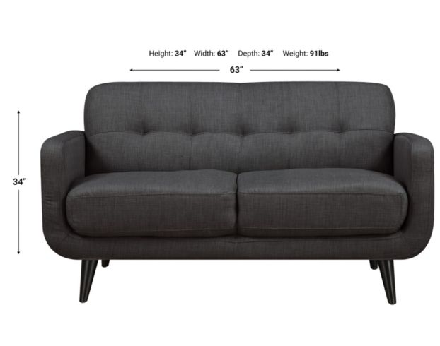 Elements Int'l Group Hadley Gray Loveseat large image number 10