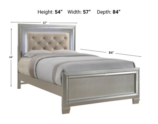 Elements Int'l Platinum Champagne Full Bed large image number 4