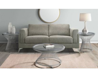 Elements Int'l Lavinia Glass Coffee Table & Two End Tables