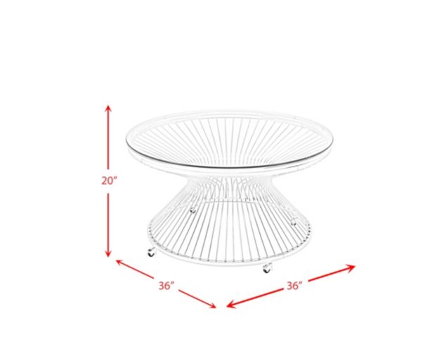 Elements Int'l Lavinia Glass Coffee Table & Two End Tables large image number 8