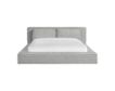 Elements Int'l Rosebery Light Gray Upholstered King Bed with Two Pillows small image number 1