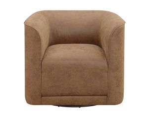 Emerald Home Furniture Whirlaway Saddle Brown Swivel Chair