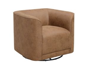 Emerald Home Furniture Whirlaway Saddle Brown Swivel Chair