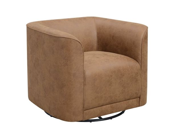 Emerald Home Furniture Whirlaway Saddle Brown Swivel Chair large image number 2