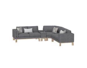 Emerald Home Furniture Maeve Thundercloud 4-Piece Sectional with Console