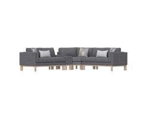 Emerald Home Furniture Maeve Thundercloud 4-Piece Sectional with Console