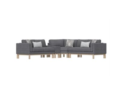 Emerald Home Furniture Maeve Thundercloud 4-Piece Sectional with Console