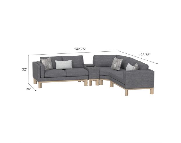 Emerald Home Furniture Maeve Thundercloud 4-Piece Sectional with Console large image number 8