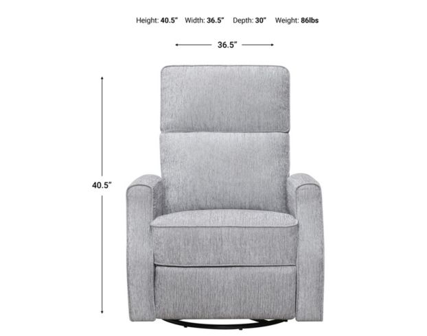 Emerald Home Furniture Tabor Gray Swivel Glider Recliner large image number 7