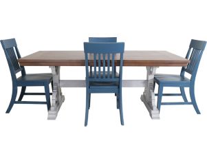 Emerald Home Furniture Hadley 5-Piece Blue Dining Set