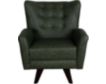 England Harlow Green 100% Leather Swivel Accent Chair small image number 1