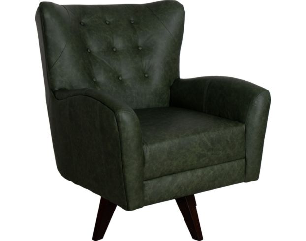 England Harlow Green 100% Leather Swivel Accent Chair large image number 2