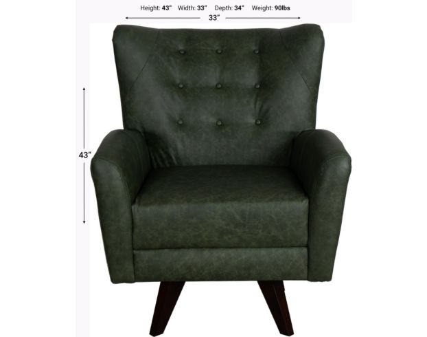 England Harlow Green 100% Leather Swivel Accent Chair large image number 6