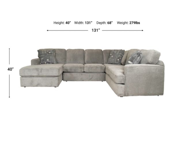 England Rouse Gray 3-Piece Sectional with Left Chaise large image number 11