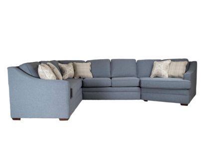 England Thomas Blue 3-Piece Sectional with Right Cuddler Chaise