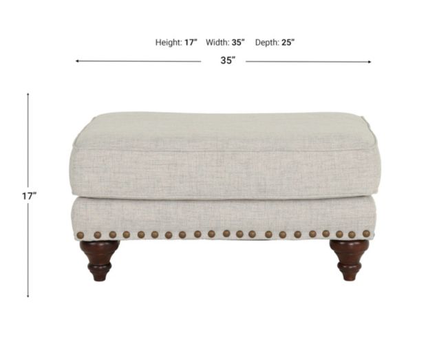 England Rosalie Hadley Linen Ottoman large image number 5