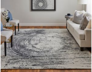 Feizy Rugs Coda Abstract Black and White 8 X 10 Rug