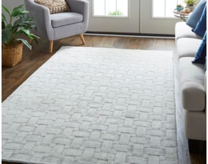 Feizy Rugs Redford White/Silver 5 X 8 Rug